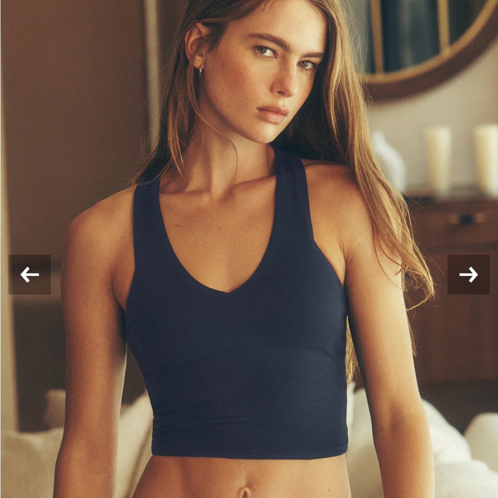 Alo Airbrush Real Bra Tank - Navy S